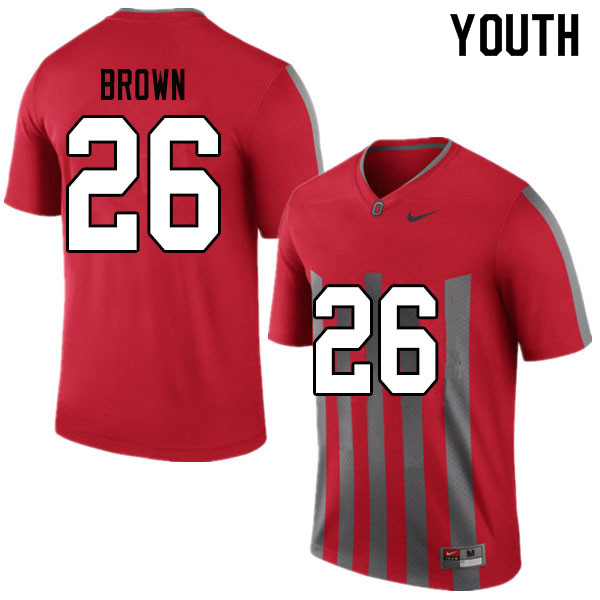 Ohio State Buckeyes Cameron Brown Youth #26 Throwback Authentic Stitched College Football Jersey